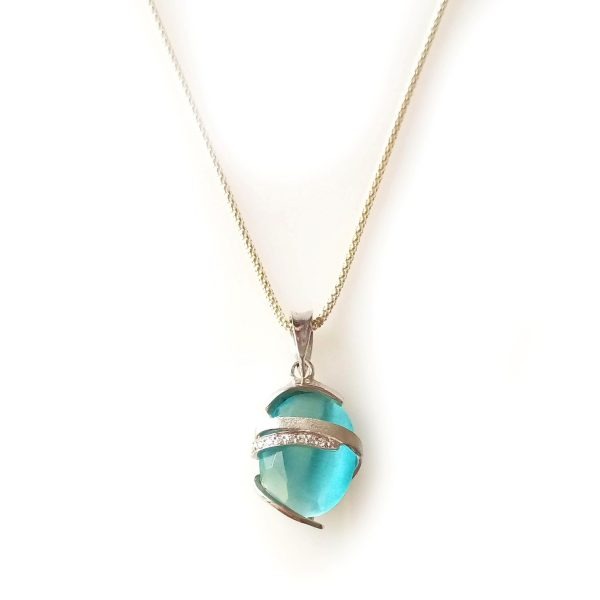 Medalha Prata Cat Eye